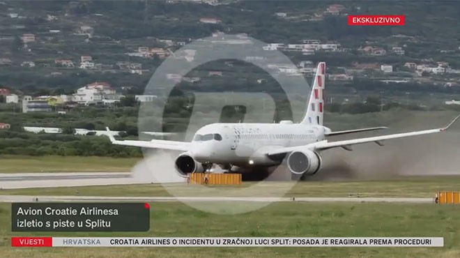 HIRVAT UÇAĞI PİSTTEN BÖYLE ÇIKTI